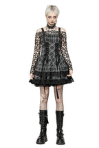 Grey Plaid Lace Up Mini Dress