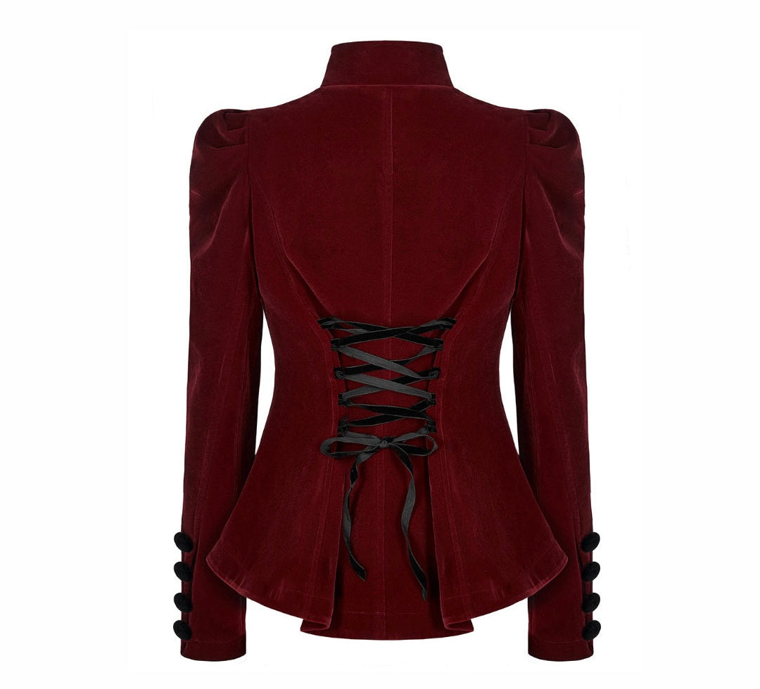 Red Dark Doll Velvet Jacket