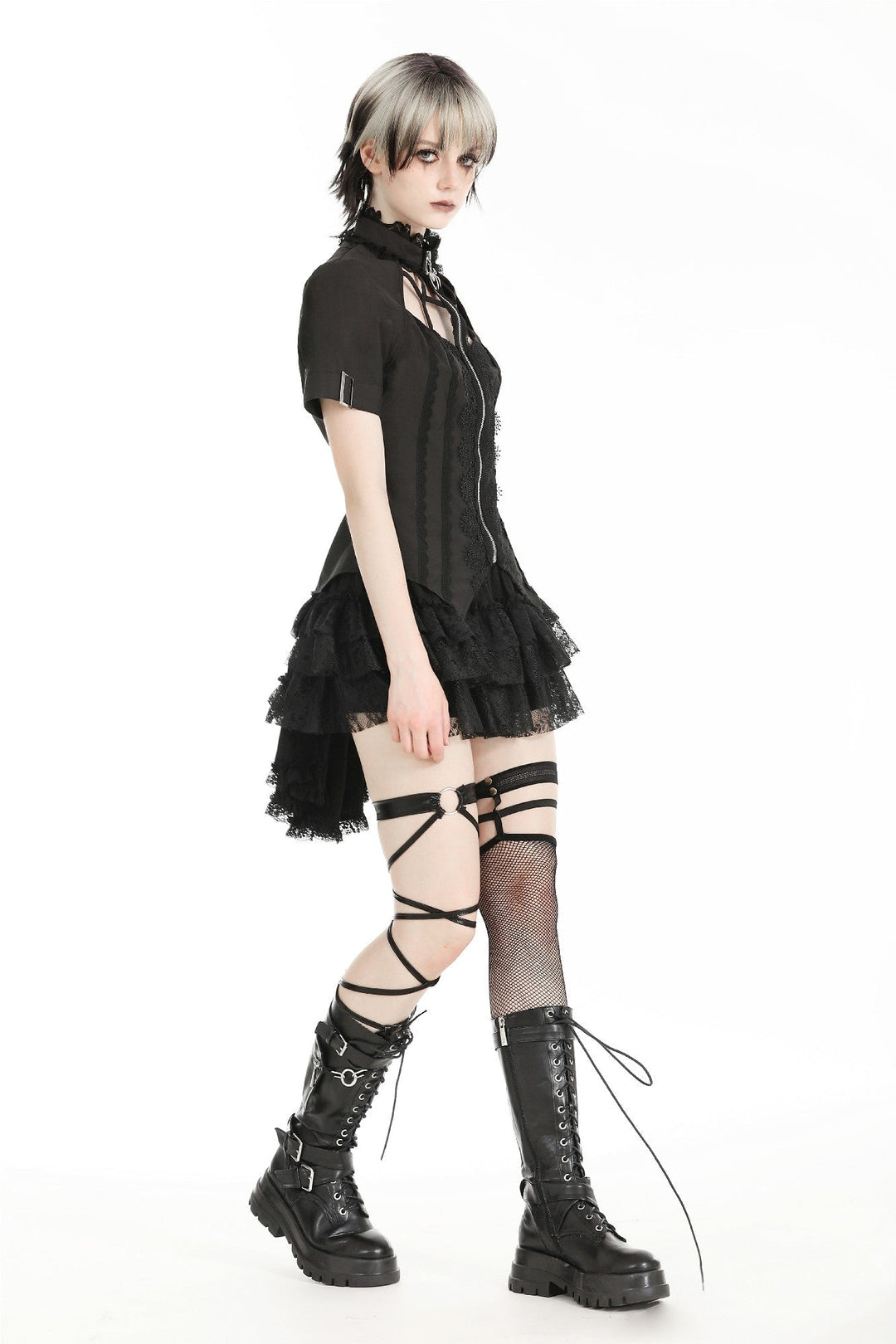 Ruffle Detachable Tail Mini Skirt