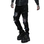 Punk Net Cutout Trousers