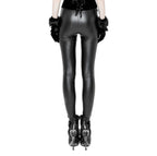Black Gothic Lace PU Leather Leggings