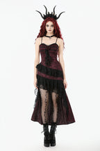 Red Rose Ruffle Asymmetrical Dress
