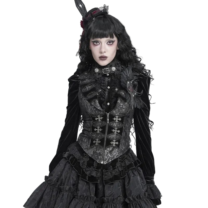 Women’s Patterned Crucifix Tailed Waistcoat