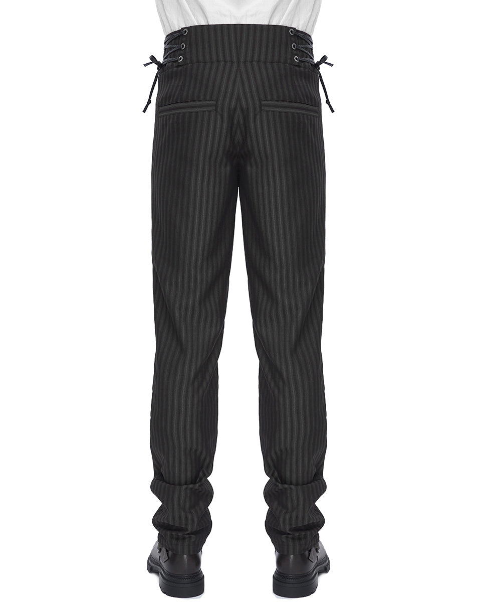 Pinstripe Button Trousers