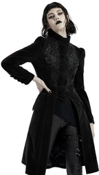 Mid Length Elegant Velvet Gothic Coat