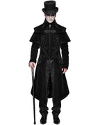 Cape Collar Crucifix Gothic Long Black Coat