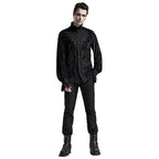 High Neck Gothic Patterned Shirt