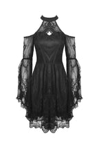 Net Cutout Flare Armed Dress