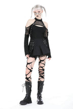 Punk Metal Strap Mini Skirt