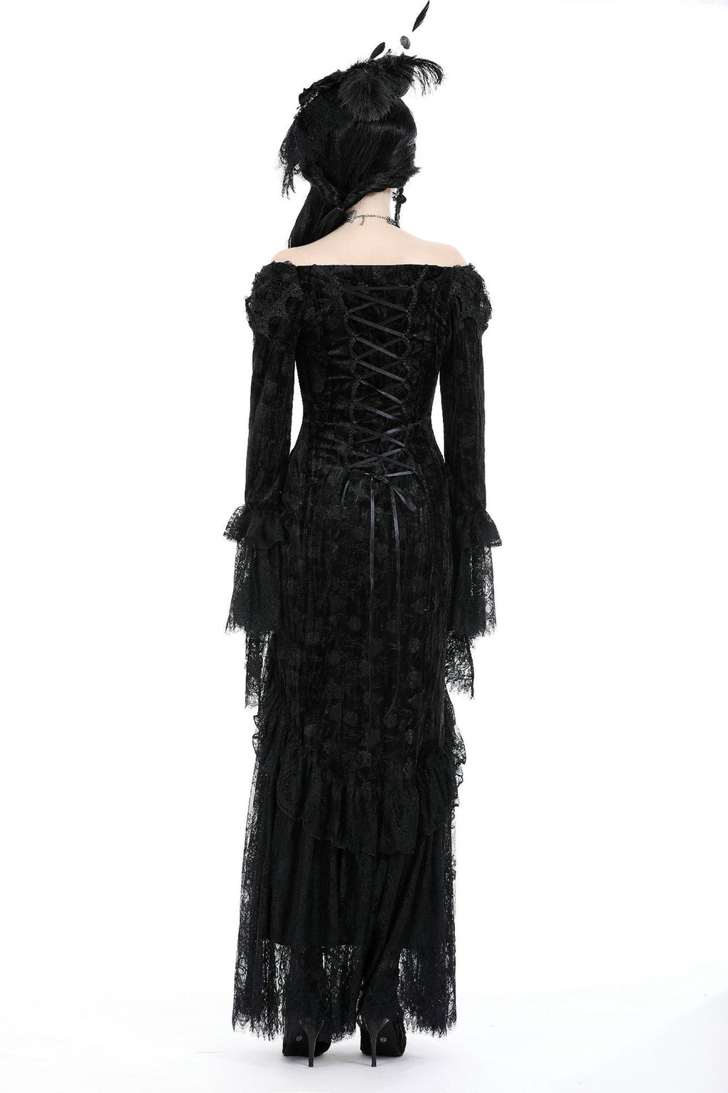 Rose Velvet Mermaid Maxi Dress