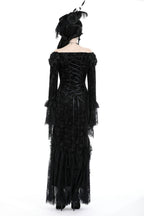 Rose Velvet Mermaid Maxi Dress