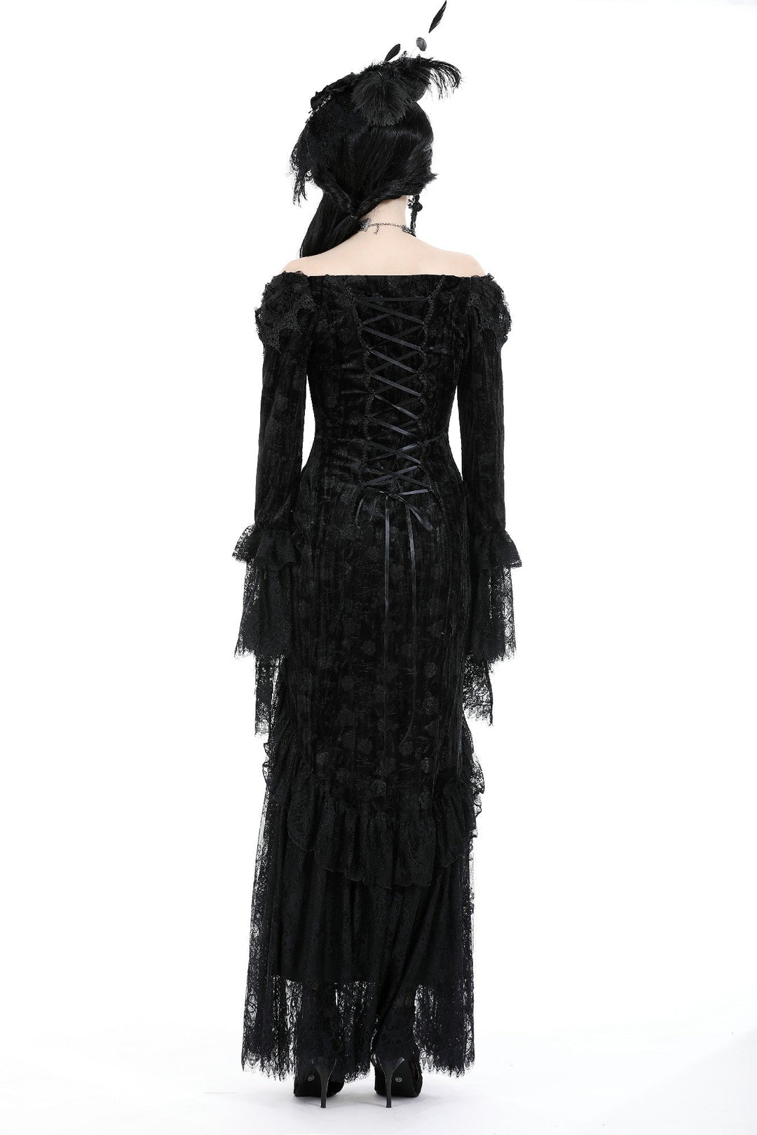 Rose Velvet Mermaid Maxi Dress