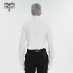 White Ruffle Pleat High Neck Shirt