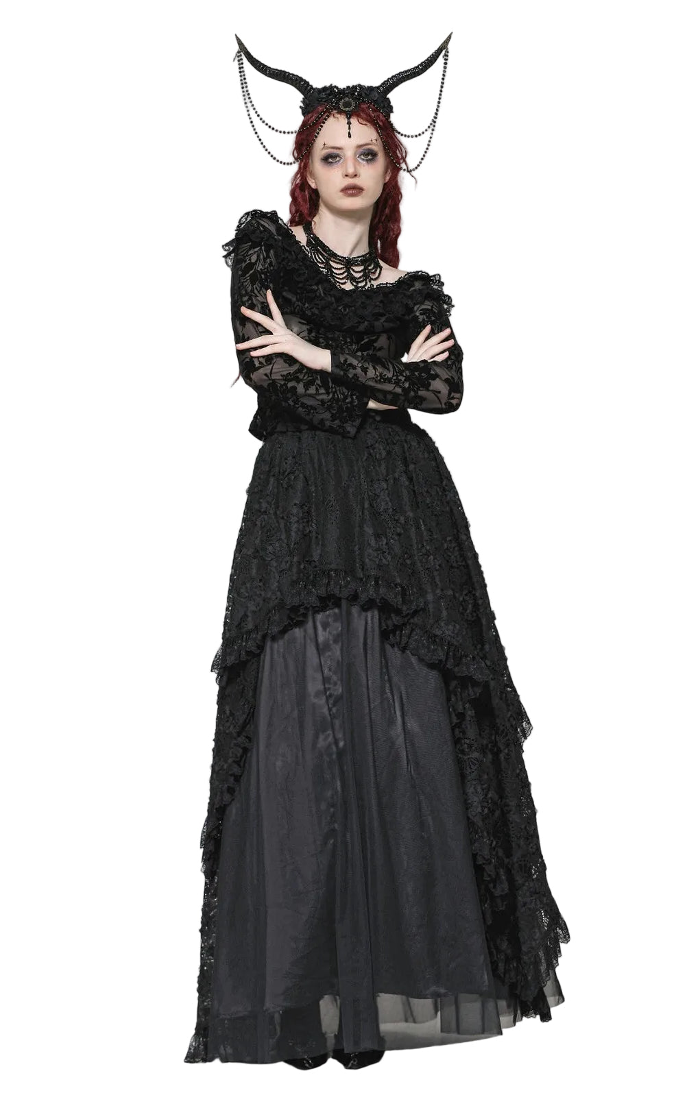 Flower Vine Bardot Frill Blouse