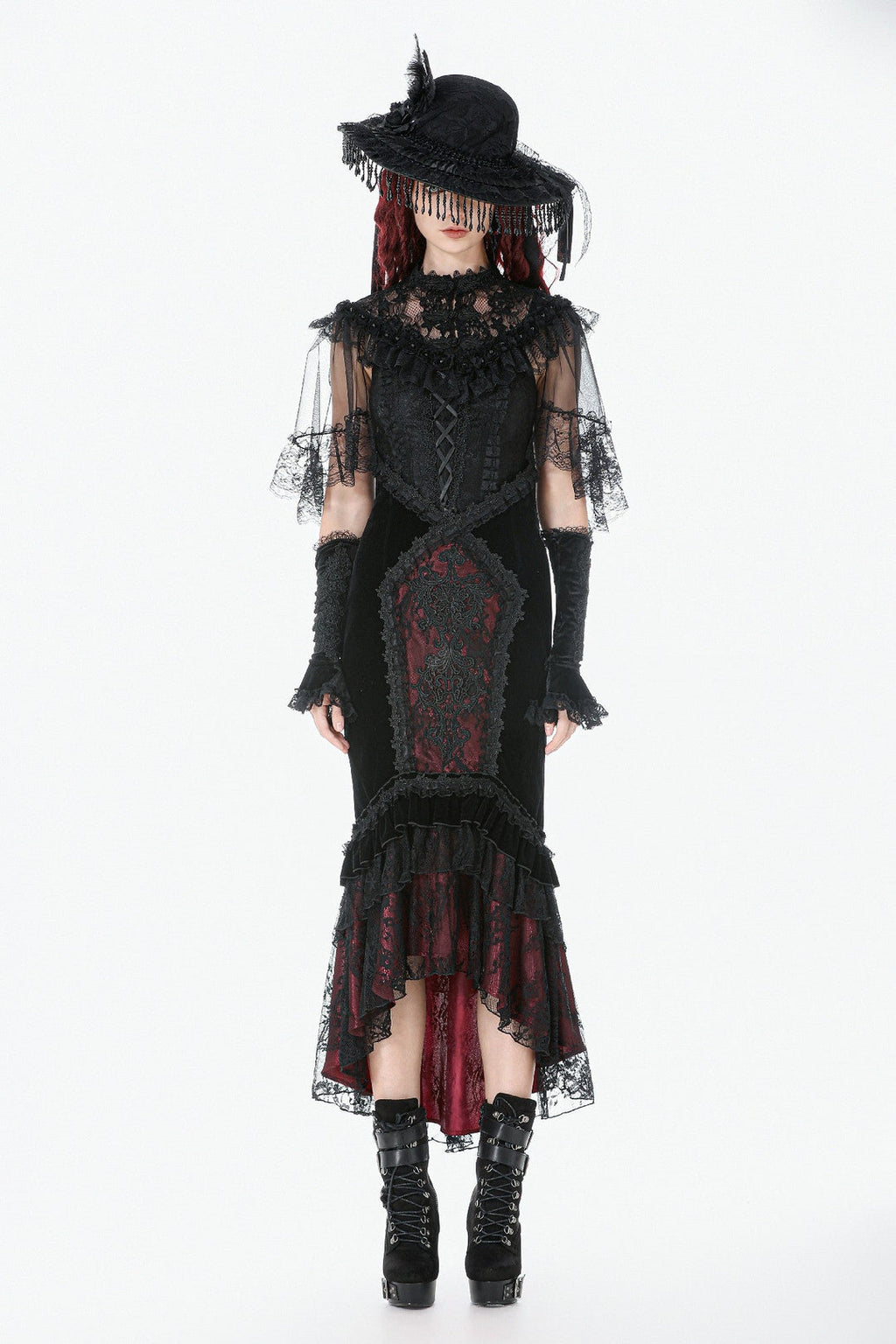 Sheer Mesh Laced Capelet