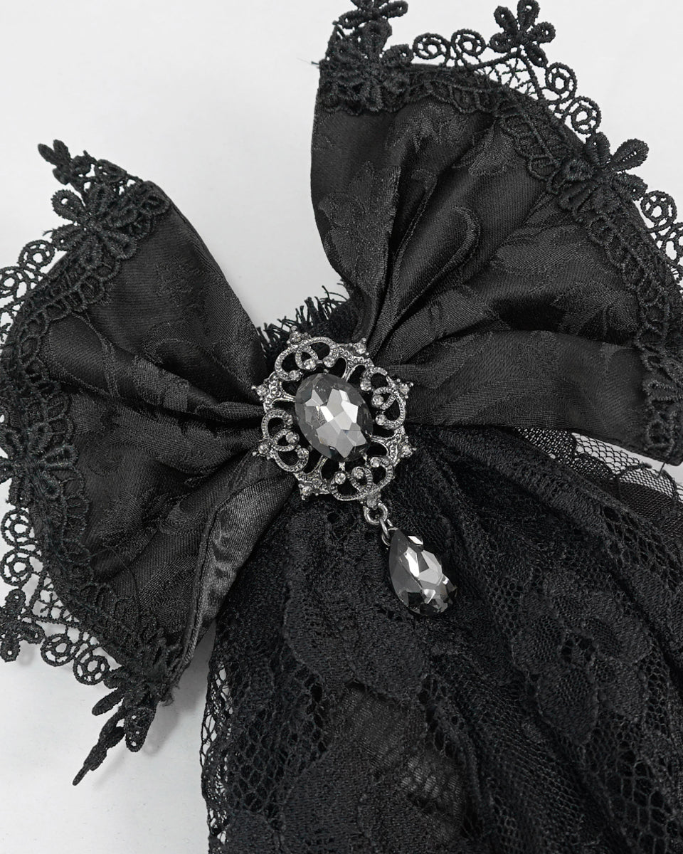 Lace Bow Jewel Cravat