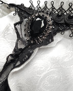 White Ruffle Jewel Cravat