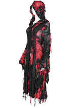 Black & Red Bloody Shredded Hood Jacket
