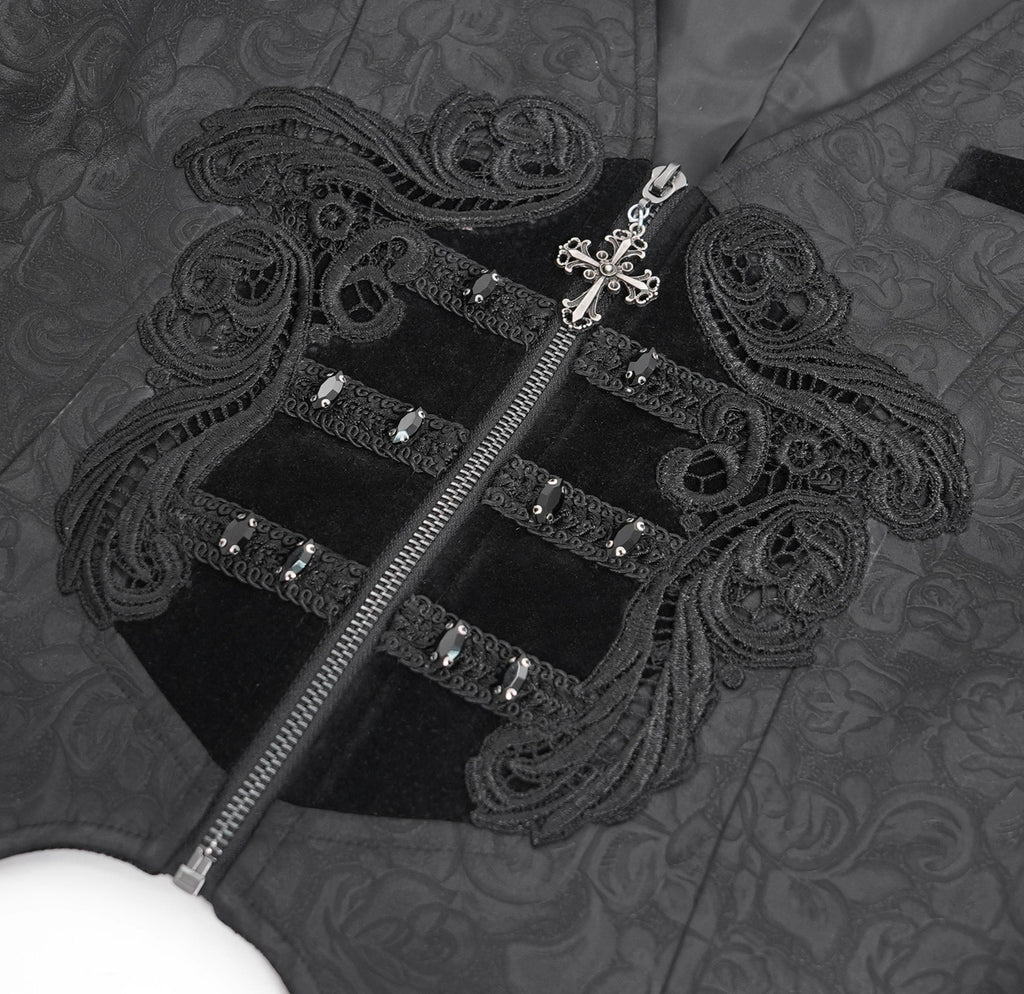 Rose Print Crucifix Waistcoat