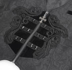 Rose Print Crucifix Waistcoat