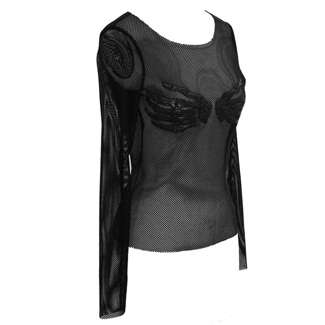 Skeleton Hands Chest Mesh Top