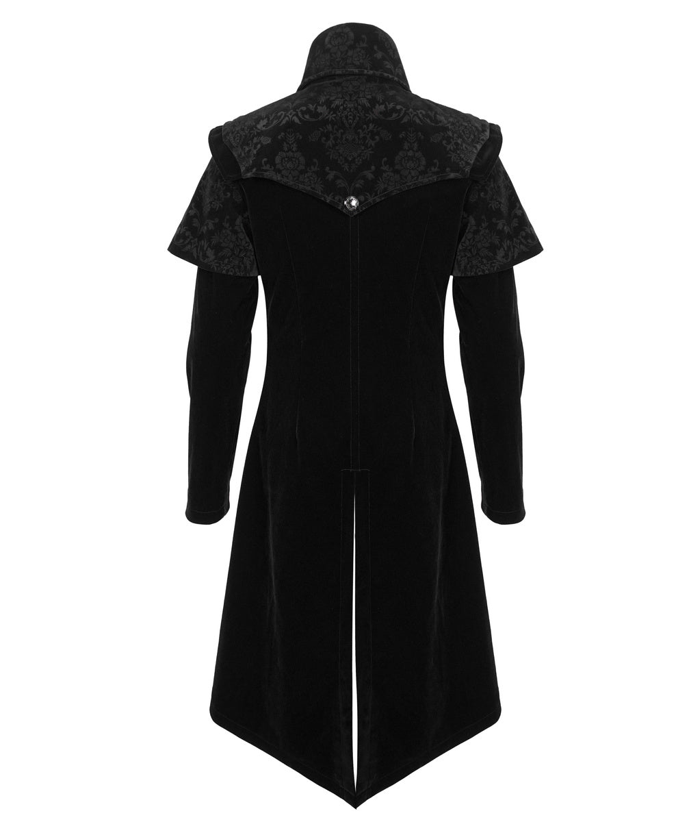 Cape Collar Crucifix Gothic Long Black Coat