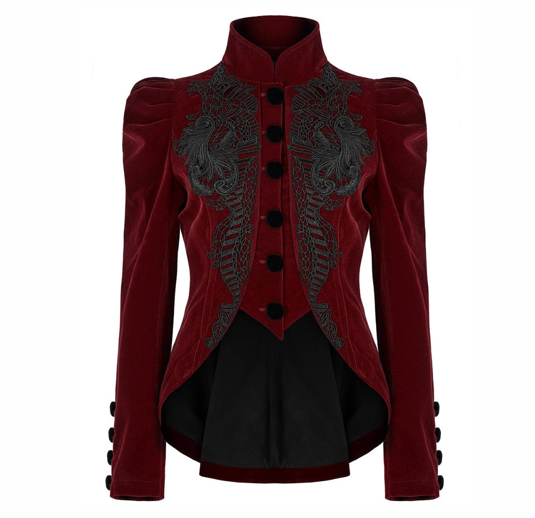 Red Dark Doll Velvet Jacket