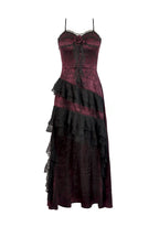Red Rose Ruffle Asymmetrical Dress