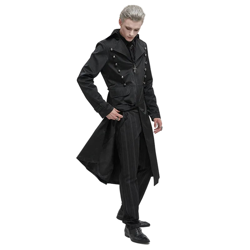 Stylish Crucifix Zip Trench Coat