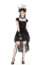 Velvet Lace Train Party Dress