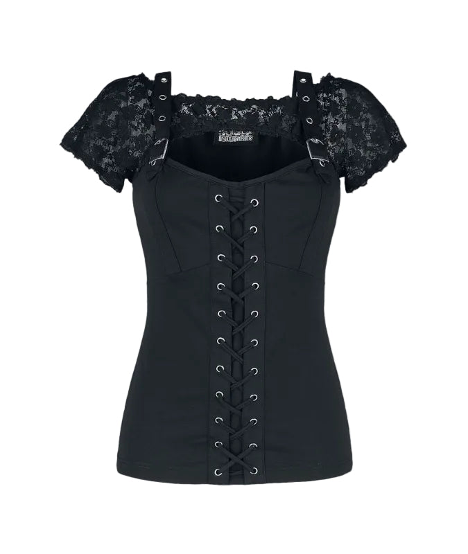Lace Up Chest Cut Out Top