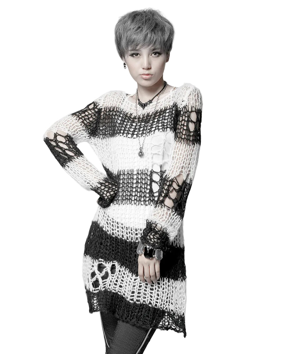 Baggy Cutout Knit Sweater