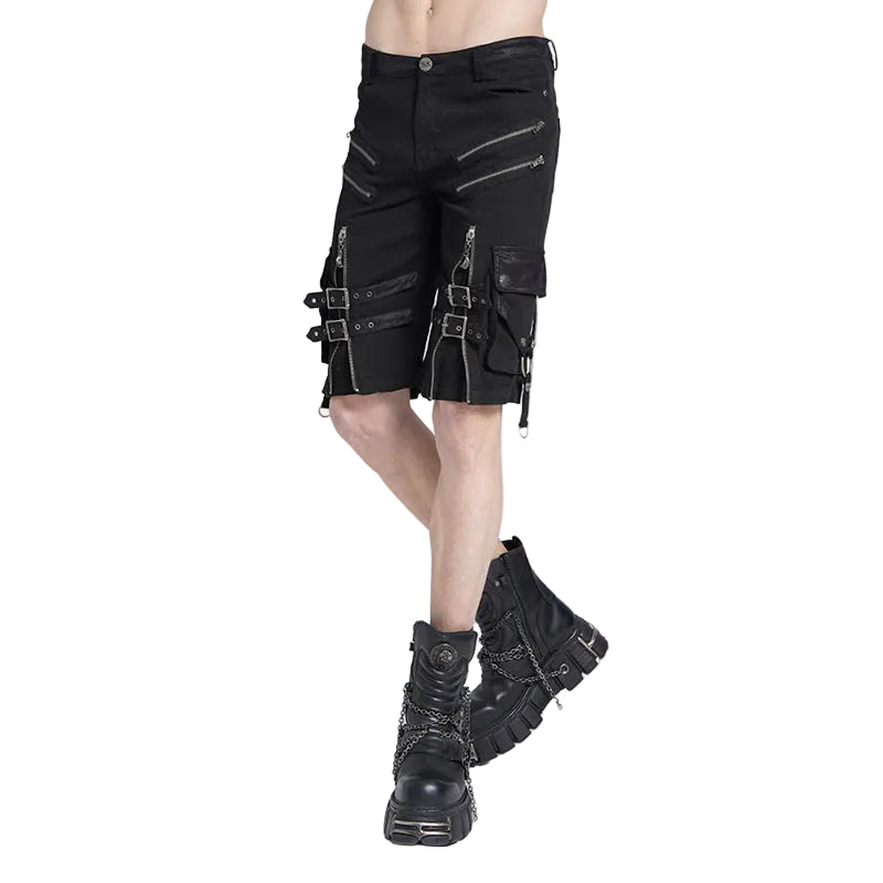 Zip Buckle Punk Shorts