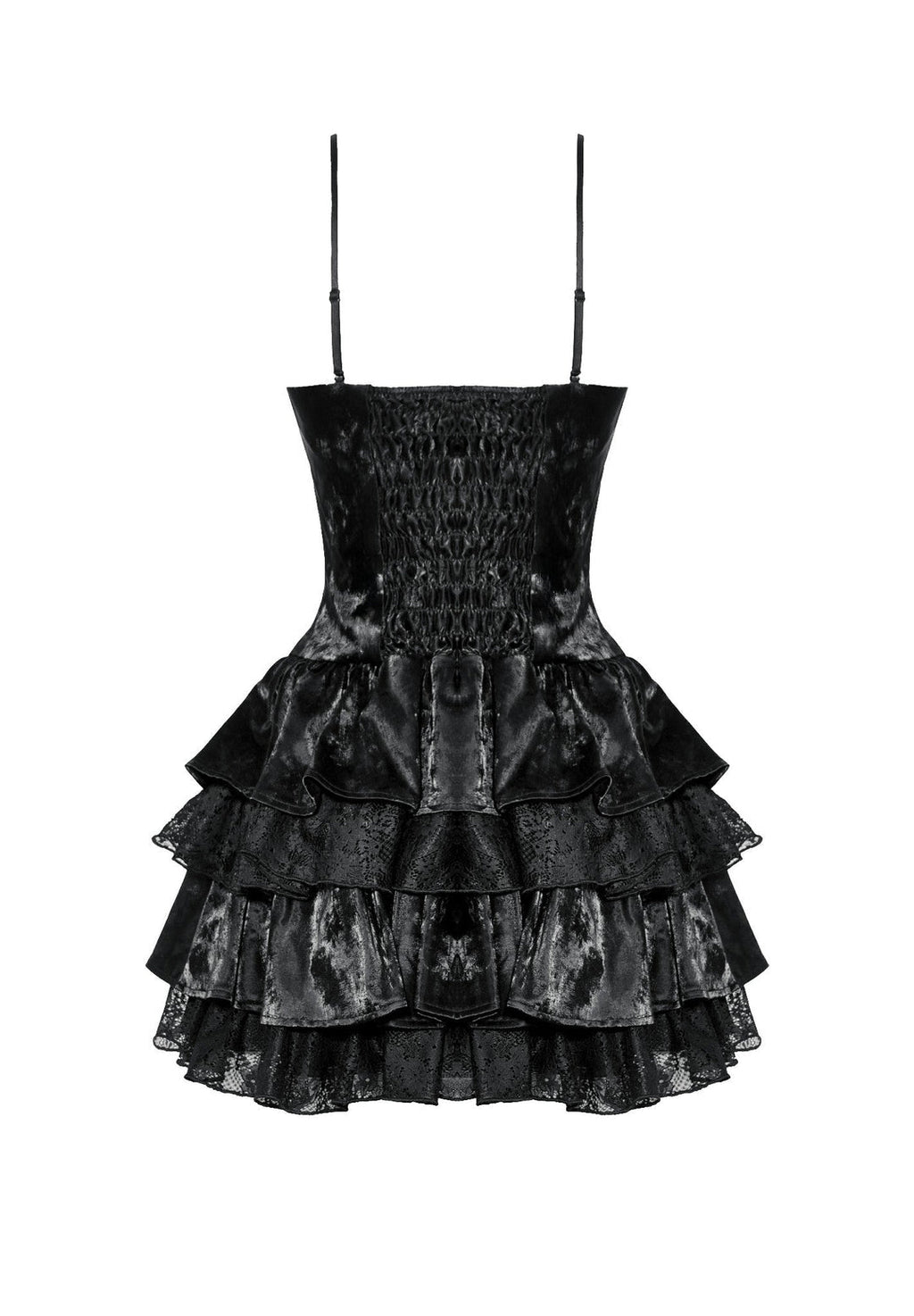 Shiny PU Leather Layered Buckle Dress