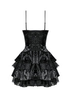 Shiny PU Leather Layered Buckle Dress