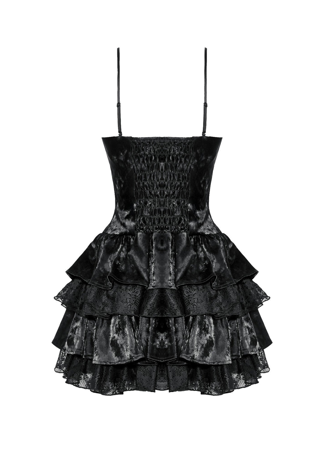 Shiny PU Leather Layered Buckle Dress