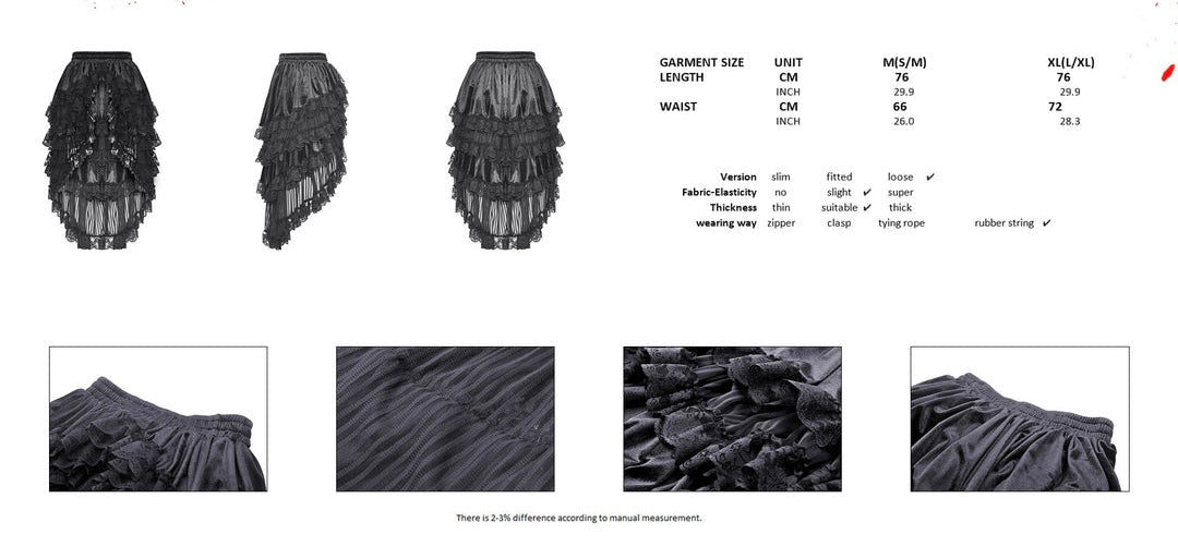 Short Hi-Lo Ruffle Tail Skirt