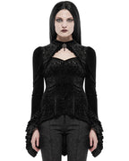 Velvet Cutout Jewel Blouse