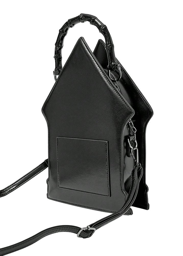 Blue Haunted House Crucifix Bag