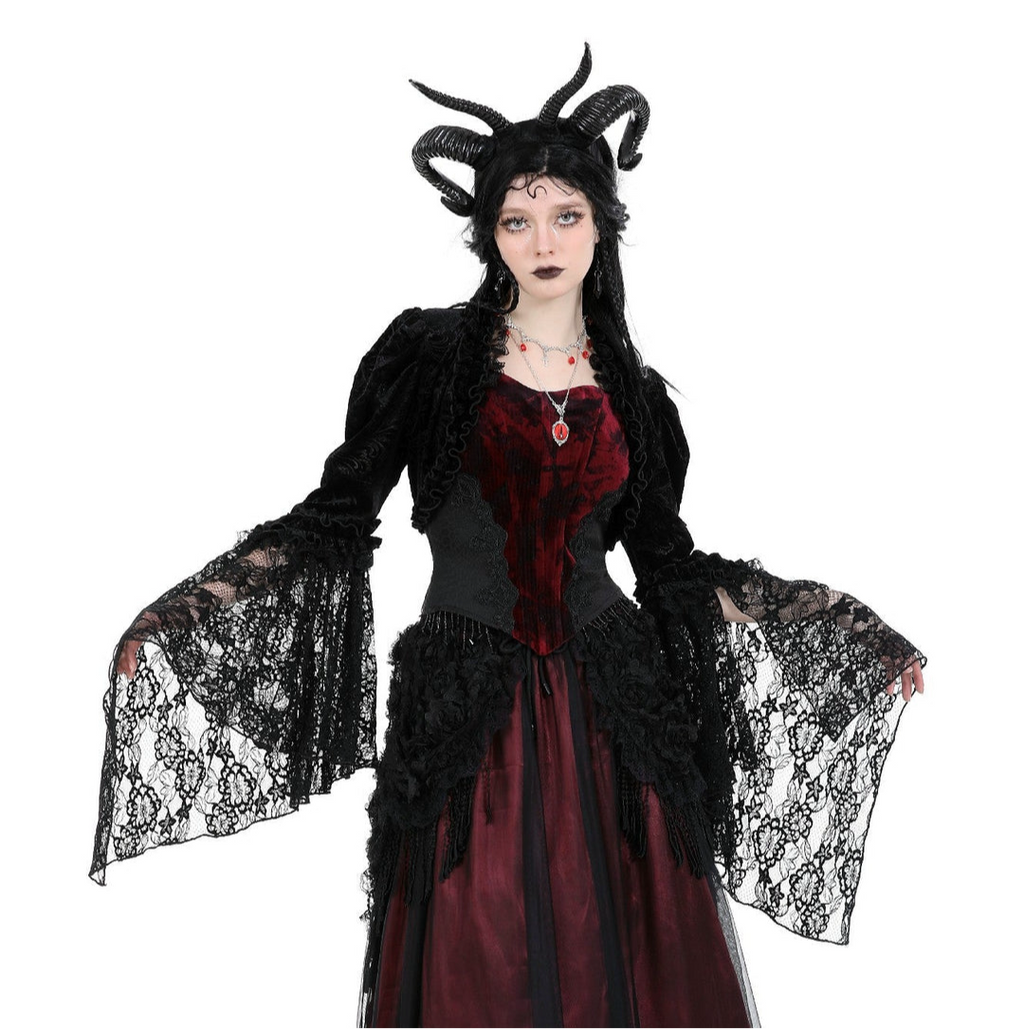 Patterned Lace Sleeve Shrug