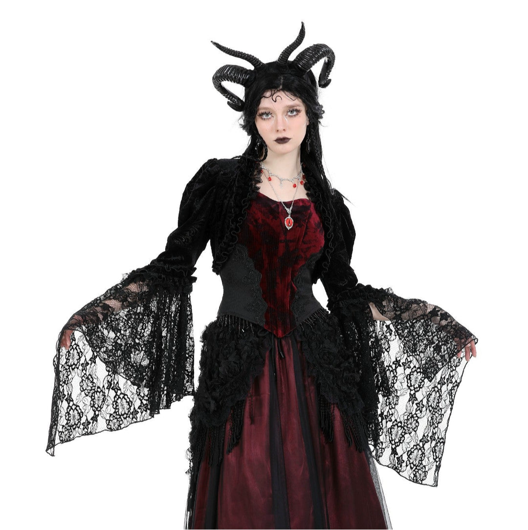 Patterned Lace Sleeve Shrug