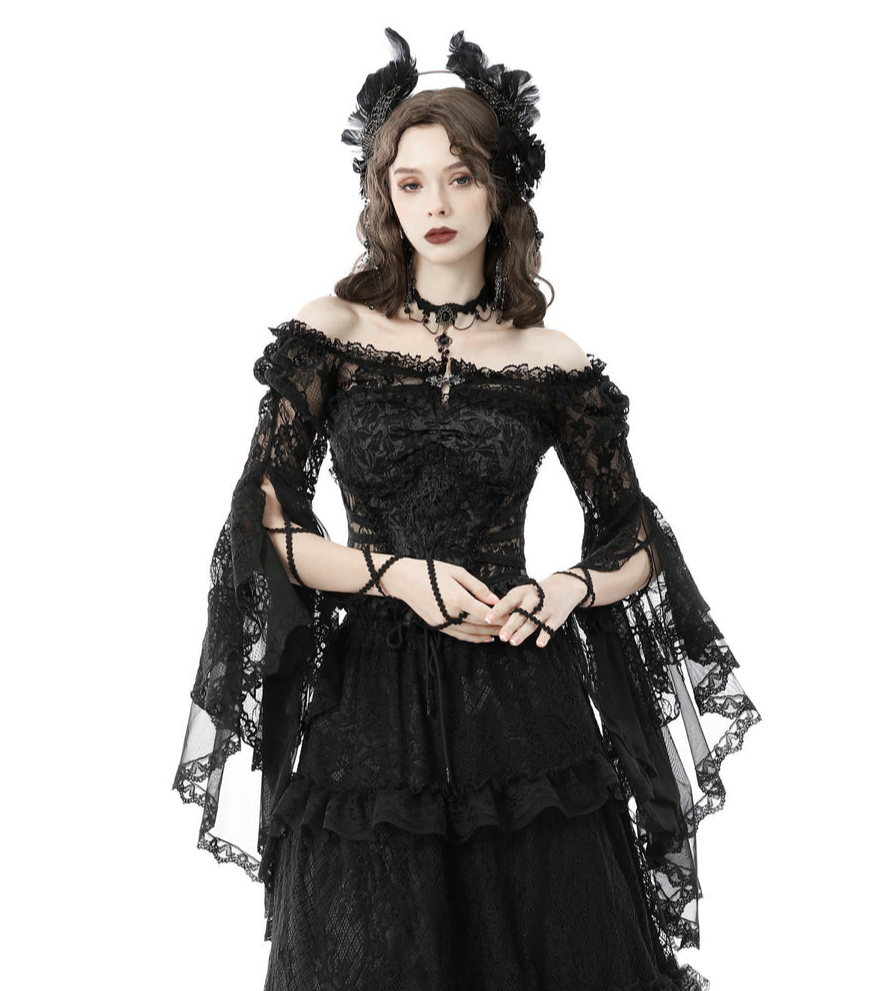Lace Bell Sleeve Hook Shawl Bolero