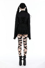 Punk Eyelet Lace Up Ruffle Mini Skirt