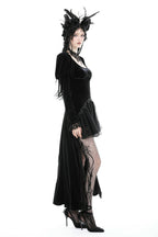 Velvet Ruffle Hi-Lo Dress
