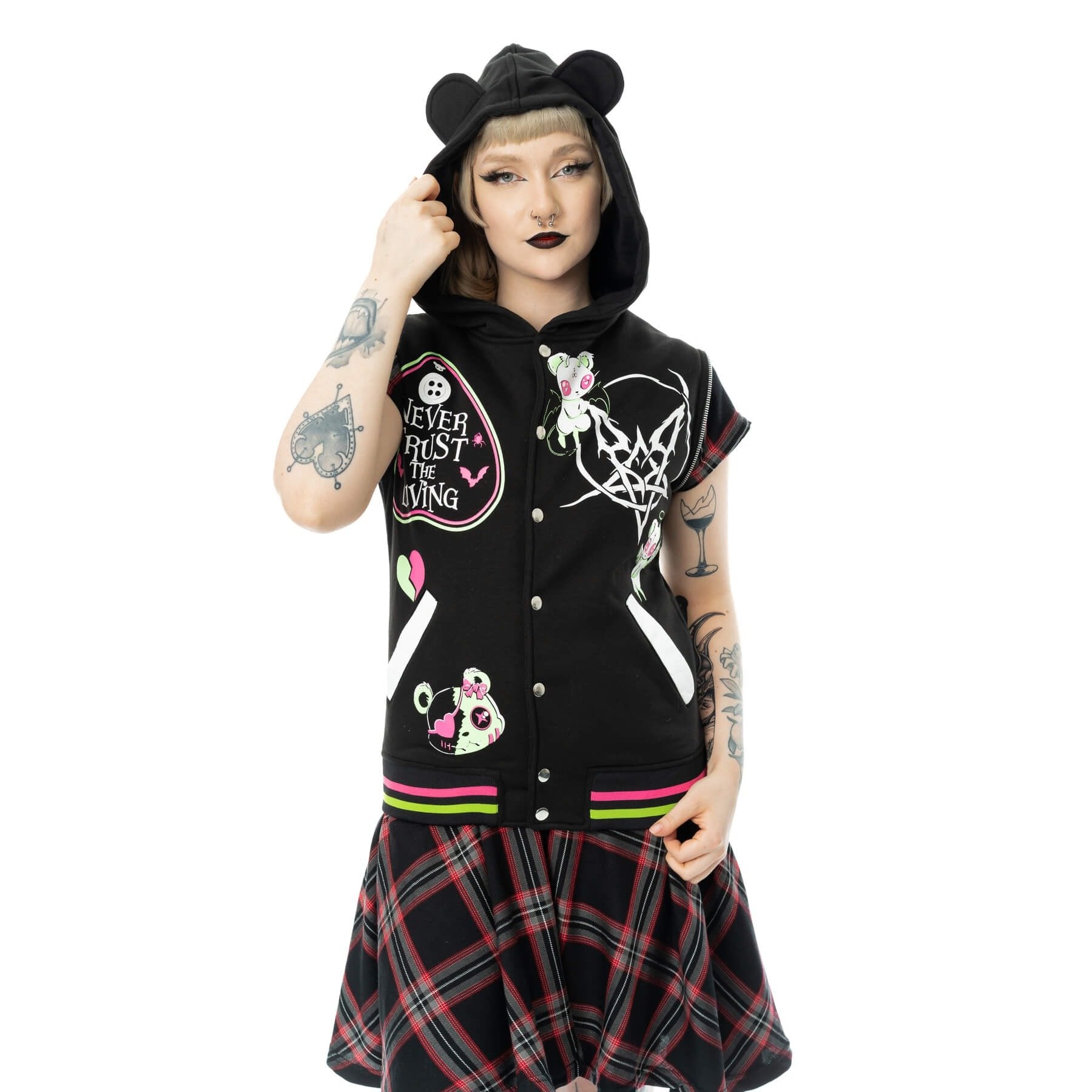 Hex Bear Hooded Jacket with Detachable Zip Arms