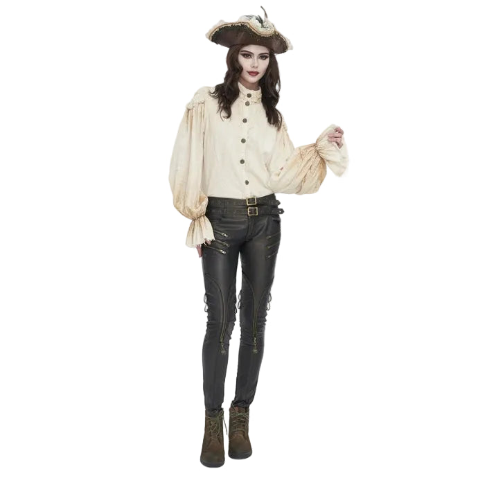 Cream Steampunk Vintage Shirt