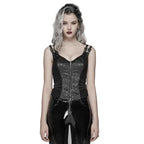 Black Poison Ivy Corset Buckle Top