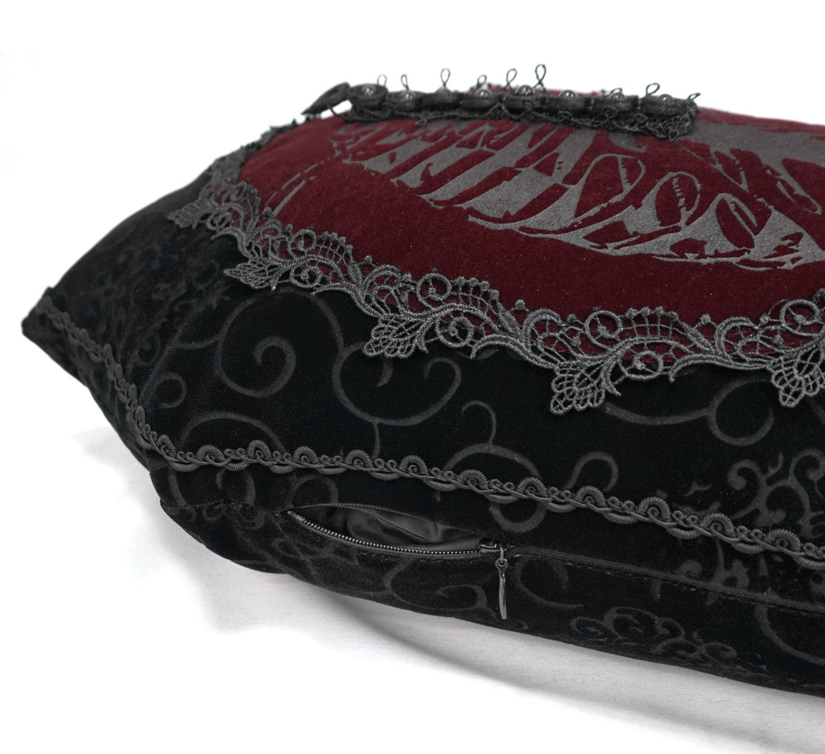 Ribcage Coffin Shape Velvet Cushion