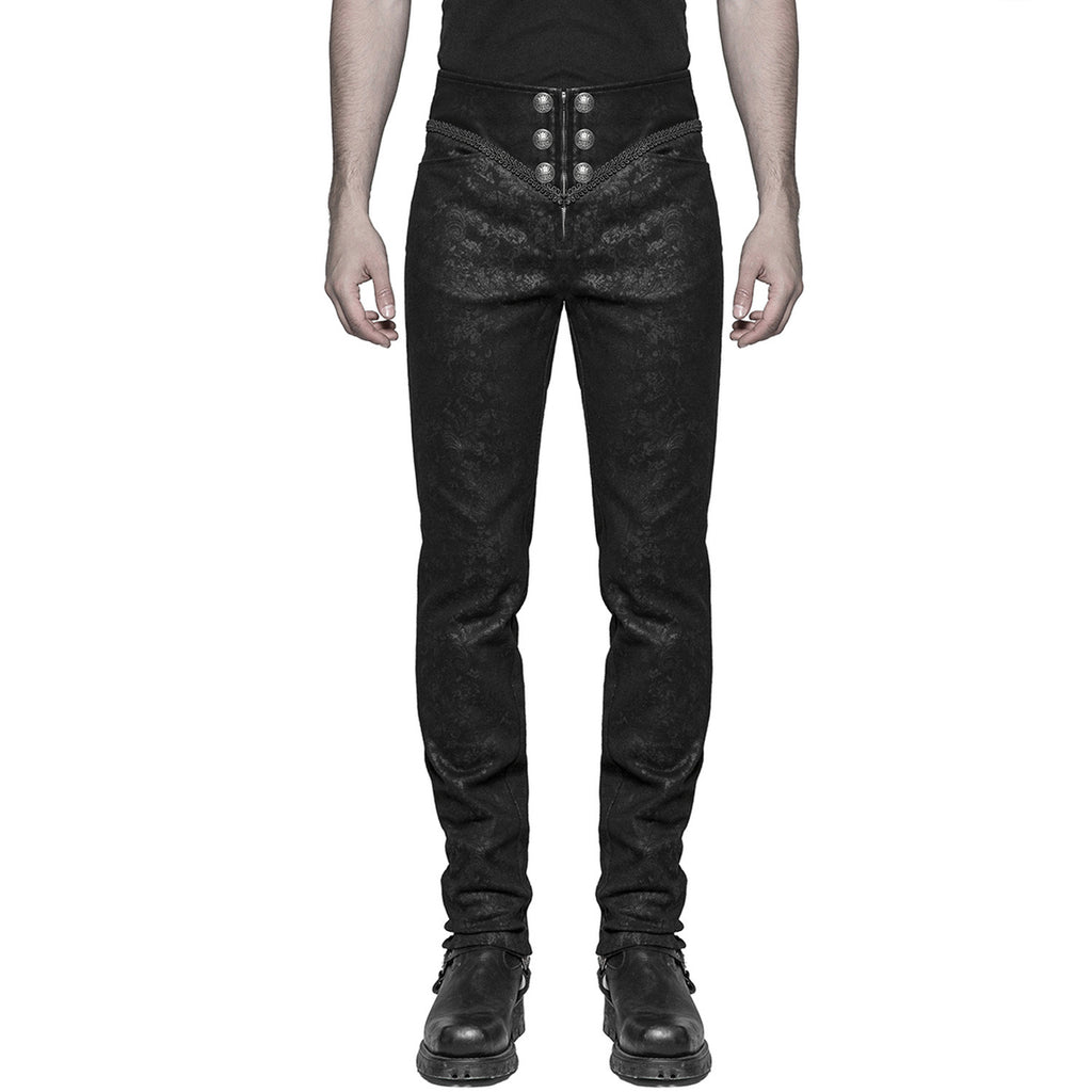 Victorian Button Leather Design Trousers