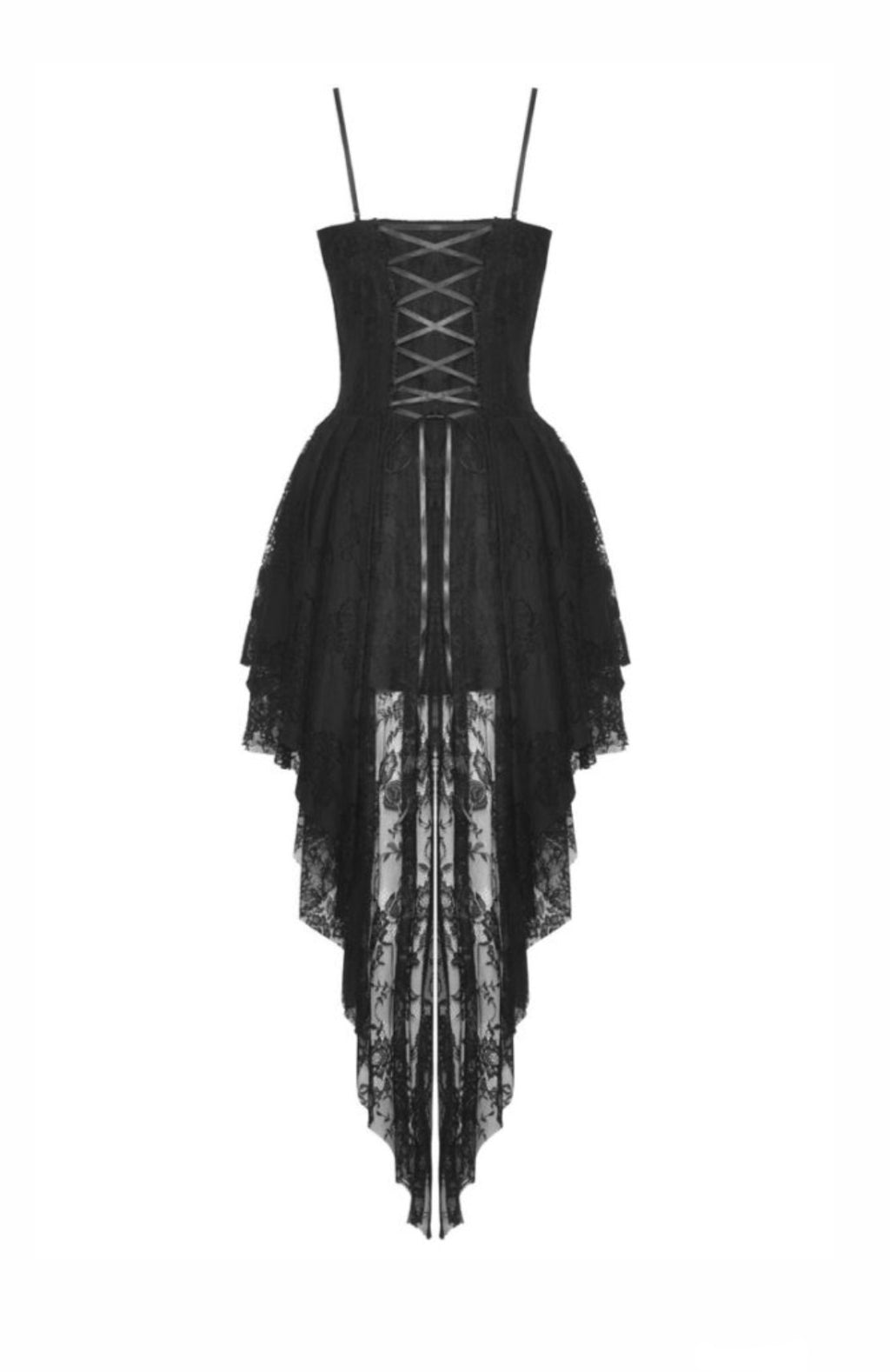 Strap Lace Trail Mini Dress